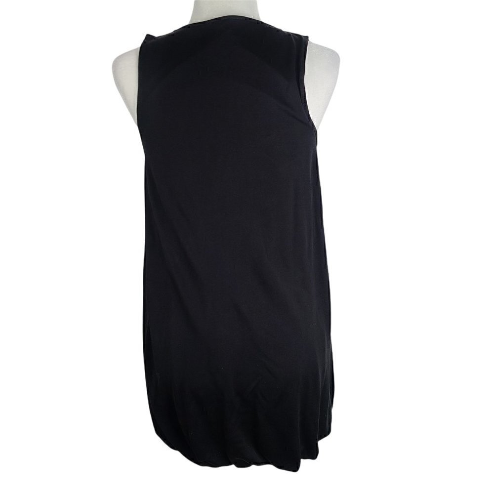 Alice + Olivia Black Sleeveless Jersey Drape Silk Bubble Dress - Picture 5 of 7